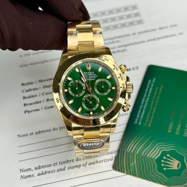 z4646362105781 6eee27c0ac7969c7f7c4bfa0a6272ef2 0352da3c 8637 4ee2 ac06 3ddc06522412 Rolex Oro Giallo Cosmograph Daytona 40 Orologio Quadrante Verde Arabo 116508 Rivestito Oro Giallo 18k