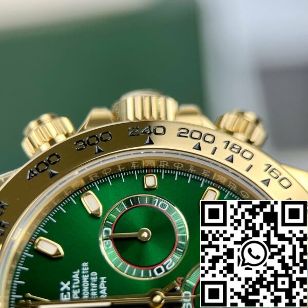 z4646362117555 2b52fe3af951b7a7eecec6b9294bcd44 7cd51fae e62b 4ce7 a518 87270615c12c Rolex gult guld Cosmograph Daytona 40 klocka grön arabisk urtavla 116508 belagd 18k gult guld