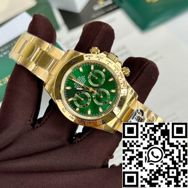 z4646362119205 3f27f83e880285daafc1018beea42108 caf5198e 0882 45c4 bbb8 6b4572222307 Rolex Yellow Gold Cosmograph Daytona 40 Watch Green Arabic Dial 116508 Coated 18k Yellow Gold