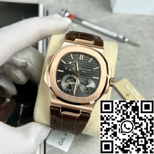 z4665883714349 5372dd1d981623ce591562ad22da2de8 Patek Philippe Nautilus 5712 18k täytetty ruusukultaa harmaa kellotaulu PPF:stä