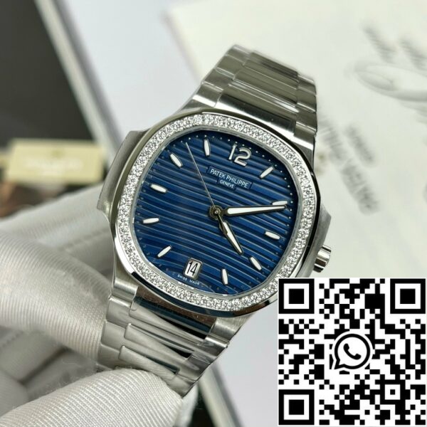 z4668676083577 14d5c4e1aa417c0f2e43dd14cdb8d90a Patek Philippe Nautilus 7118/1A-001 egyedi Moissanite 3K gyári kék számlapja