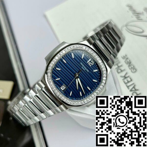 z466867609535353 79c6de8d1c94858254a2f0842a7f7b70 Patek Philippe Nautilus 7118/1A-001 custom Moissanite 3K Factory kék számlapja