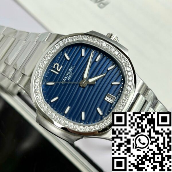 z4668676103022 5915f0b84fbe998dff2966dd9a107bd2 Patek Philippe Nautilus 7118/1A-001 egyedi Moissanite 3K gyári kék számlapja