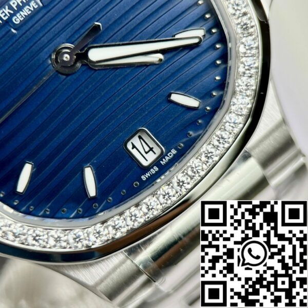 z4668676123791 d9dcc1aa859cbb394878c57c78a6ec29 Patek Philippe Nautilus 7118/1A-001 custom Moissanite 3K Factory Blå urtavla