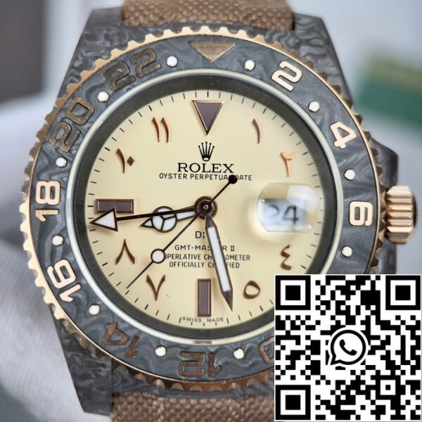 z4685280192228 d74d97cd675fdf31246361e02304c61d Rolex GMT-MASTER II Див арабски орел 1:1 Най-добро издание Кафява текстилна каишка