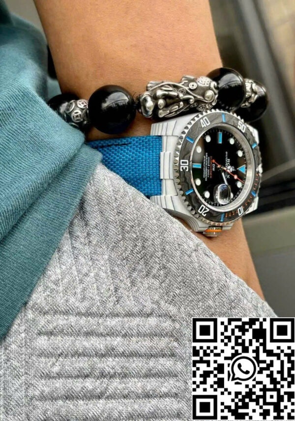 z4685280736578 d61c1ba807e539f564346a15542125b1 Rolex GMT-MASTER II Diw 1:1 Best Edition Bracelete em tecido azul Mostrador preto