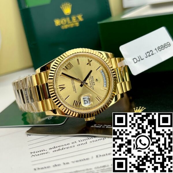 z4688016075595 023bee49fdbfaec2fbcb8135ab568018 e6a44efd 4479 47ed 8957 c2041ed81b1e skaleret Rolex Day-Date 40 Herreur 228238-0006 belagt 18k gult guld Best 1:1 Edition