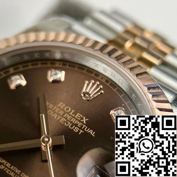 z4688017518505 b874bda89175b9023099b55e1b866373 e2ccc18c 3aa5 4e0a a341 239bef0c4130 Rolex Datejust 41mm 126331-0004 Quadrante cioccolato personalizzato in oro 18k Migliore edizione 1:1