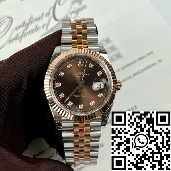 z4688017523023 6e3c39f57ee41aa3b5ad14eeeea08e1b33 c4bbb95e caea 44ec 9e63 b6030f661c7c Rolex Datejust 41mm 126331-0004 csokoládé számlap egyedi 18k arany töltött legjobb 1:1 Edition