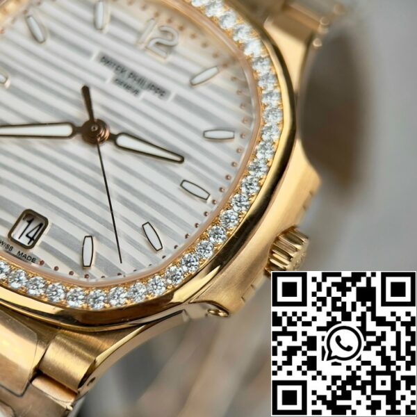 z4688017970582 0ef3eb0fd63fad37c2ee8479b448de5e Patek Philippe Nautilus 7118/1R-010 18k gold filled with white dial custom Moissanite stone