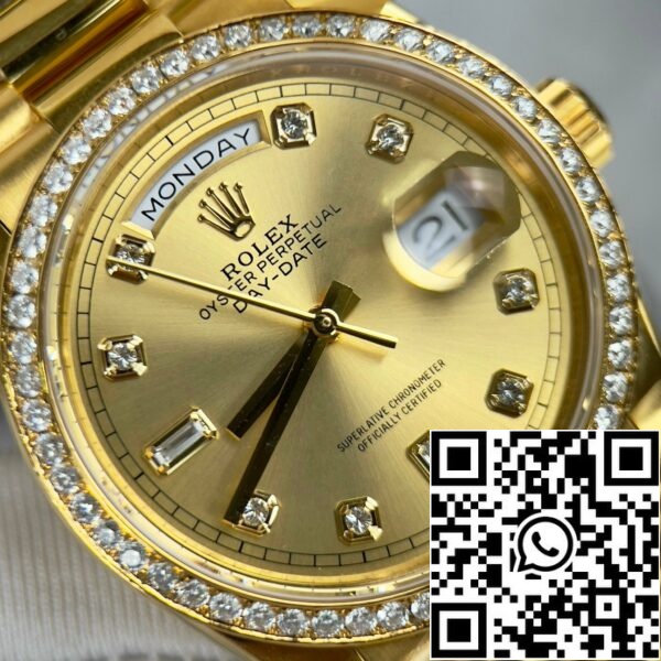 z4688018649996 42698aaec9fb0cd7d5baafa0ce4abedd 7f34b0d9 4d84 4e16 95c5 381b50568c64 Rolex Day-Date 128238-0008 Watch 36mm coated 18k with Bezel Moissanite