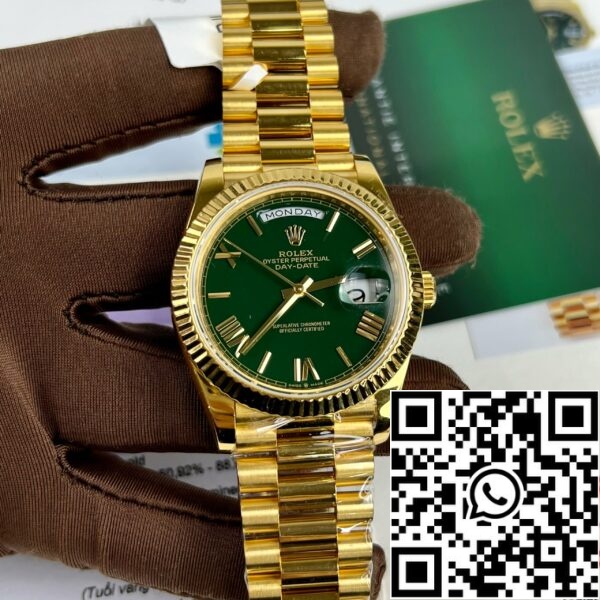 z4688019306096 ae8b12ab626c0ef5cf36c3db15bcba60 b273e6ad da17 4227 95a0 ccf1ab49159a Rolex DayDate 40mm 228238 beschichtet 18k Gelbgold Präsident Grünes Zifferblatt 130 Gramm