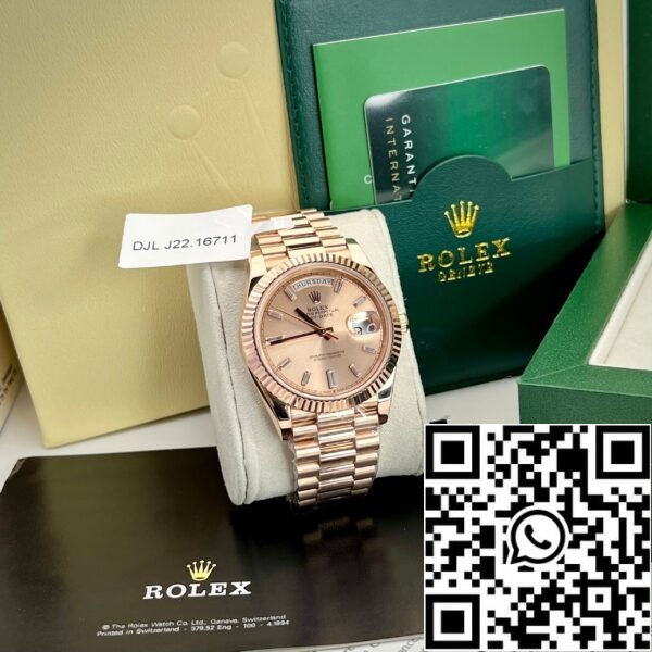 z4689777173118 d38f130fc976f7d5e8a2215a4eeb4867 258d5d0d cd94 4d53 8909 3c88fbad475a Rolex Day-Date 40 Rose Gold 228235 champagne preenchido a ouro 18k da fábrica GM