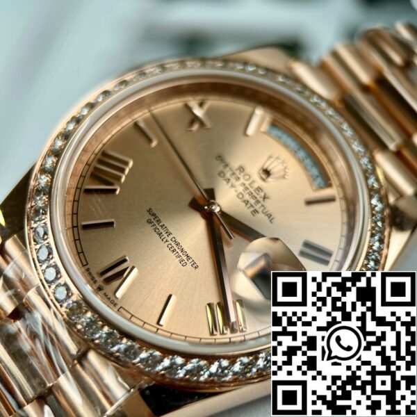 z4689778115104 ae0a1fd4bbce14b8a633c2d01e69e75e 0cad11da ab61 4aec b25a 6342c5c17a07 verschaalde Rolex Oyster Day-Date 40mm 228235 gecoat 18k roségoud Beste 1:1 Editie 130 gram moissaniet bezel