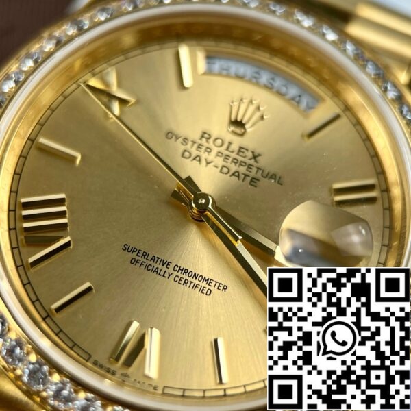 z4689779018899 9d79bb69fb66bdbff66ba1c70bb34778 6719c246 8e24 4b3f b128 d00d05aa4635 Rolex Day-Date 40mm 228238-0006 recubierto 18k oro amarillo Mejor 1:1 Edición bisel moissanite