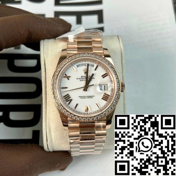 z4689779220530 4b02b03f90ff5224c3179770a42ecf99 66238a58 71b3 4df2 ab14 cfbb3e9211de Rolex Day-Date 40 228235-0032 40mm najlepsza edycja 1:1 18-karatowe różowe złoto powlekane i kamienna ramka