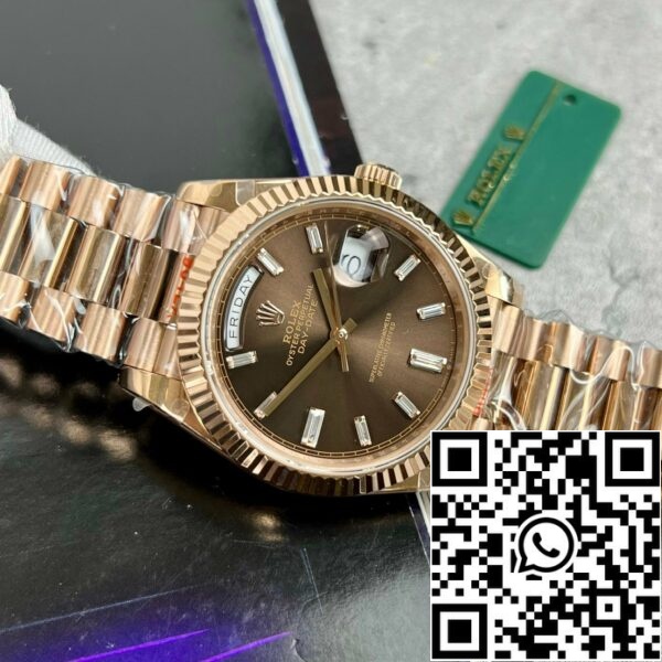 z4731050313382 6f6ef4e30ce74ff92898e55eef1011fb 815c1254 e64f 4b85 9d23 b193084485ad Rolex Day-Date 40mm 228235 csokoládé számlap 18k rózsa arany töltött 167 gram