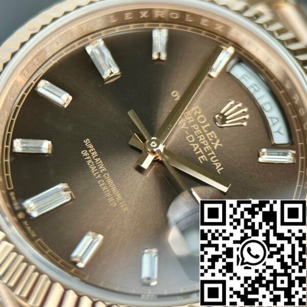 z4731050357178 dd7aaca27907edcf537b65692c20eda9 626a1888 a830 4a6c af82 4198638c9e45 Rolex Day-Date 40mm 228235 quadrante cioccolato 18k oro rosa 167 grammi