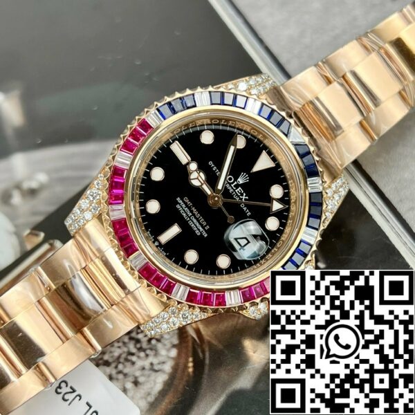 z4731820113560 bf1a4b3545b7e6d30aa9b4c9c86f108f 9fa6bc6d c068 4f6d 87e3 f2dbdbccbb17 Rolex GMT-Master II 126755 Szivárvány lünetta legjobb 1:1 kiadás rubin kővel és 18k csomagolva