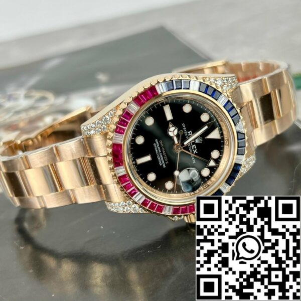 z4731820132244 77c7efc88bdac911497c790e726331f6 069e9db5 98f5 4f57 a979 f107ed577a0e Rolex GMT-Master II 126755 lunetta arcobaleno Best 1:1 Edition con pietra rubino e 18k avvolto