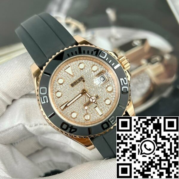 z4737447027531 5a22f3eff2d1d13d84825f2abb778db4 8a8b0c3e 2b83 4507 ae1c 861cf68ab6b4 Rolex Yacht-Master 40 126655 Pave kő számlap - 3235 Mozgás bevonatos 18k arany és moissanite