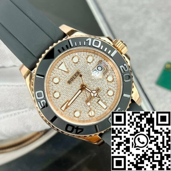 z4737447038629 1d66e5184965a3a30145da5032144fd6 88fa51ad 8e89 4e73 a7c9 8950e11fe2b0 Rolex Yacht-Master 40 126655 Pave kő számlap - 3235 Mozgás bevonatos 18k arany és moissanite