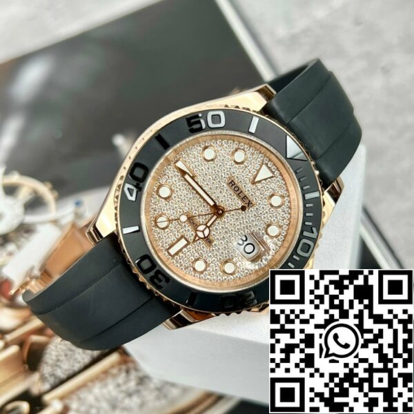 z4737447049300 e44c06e23285ac287db6d60ed3ba6261 d8cfd7c1 36d1 467b b211 0bbe1985b5a7 Rolex Yacht-Master 40 126655 Esfera con piedras engastadas - Movimiento 3235 recubierto de oro de 18 quilates y moissanita