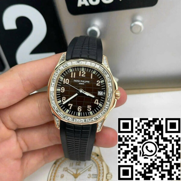 z4737972763934 aa3cd69a8f9c6617bafbf5e9dded34ef Patek Philippe Aquanaut 5167R-001 Melhor Edição 1:1 18k com Baguete Moissanite