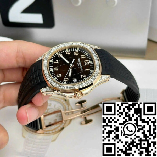 z4737972771267 bda5023c04488b7c1106259eb9df7499 Patek Philippe Aquanaut 5167R-001 Melhor Edição 1:1 18k com Baguete Moissanite