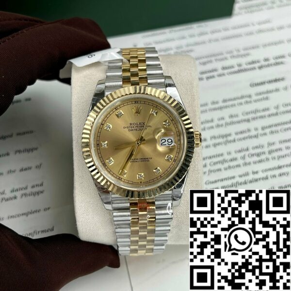 z4738104928540 4f62f7a904d988fdae2ee9c504a0f574 07345379 b64e 41d9 bccd 3ca586e53d15 Rolex Datejust II 126333 41mm Migliore Edizione 1:1 Oro 18k di fabbrica GM