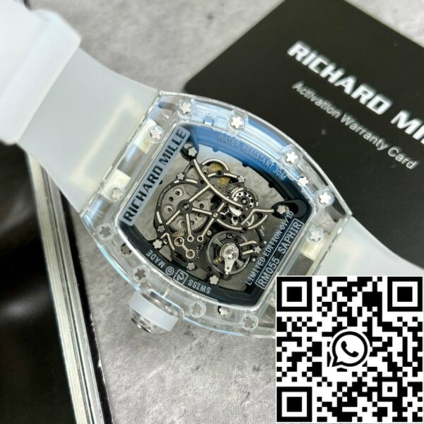 z4792886759807 31503b76bc8895ee84284df7e8bff8db Richard Mille RM055 1:1 Best Edition RM Factory Saphire case