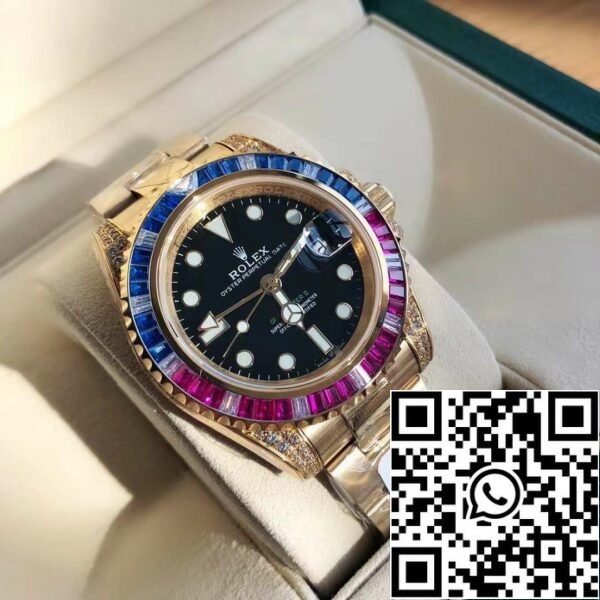 z4811328911675 759bbdd8f581c1e88f5d04b785755def 282d0816 307f 4c83 91fc 38bd9f14a513 Rolex Gmt-Master II M126755SARU 41mm Schweiziskt originalverk 18k pläterad