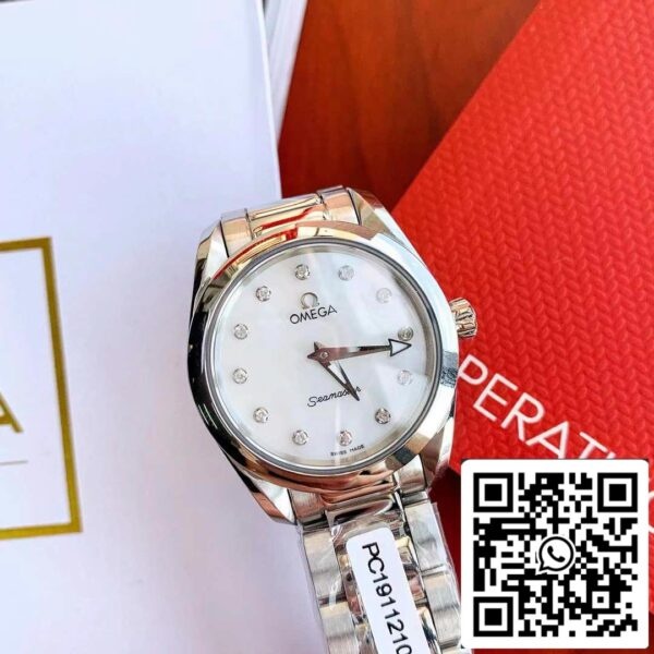 z4813756198174 9129535c8f1791392850e9f1d386ef41 Omega Seamaster Aqua Terra 150M Damen 28mm Quarz Diamant Schweizer Original Uhrwerk