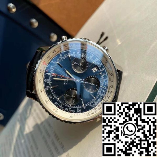 z4821795924090 34f63b4e5668a71edede2a0dfc4cee59 Breitling Navitimer 1 B01 Chronograph 46 kék számlapos férfi karóra - Svájci eredeti szerkezet