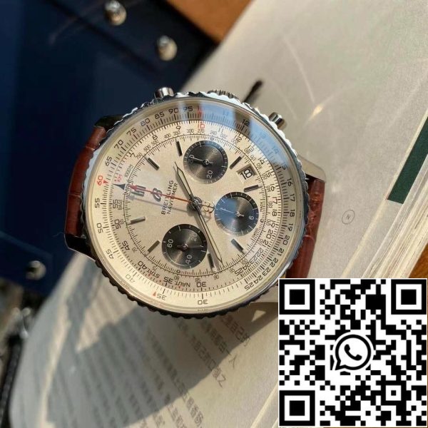 z4821796299403 18f6005b4a820572003f0c8f00f00fd2bd5 Breitling Navitimer 1 B01 Chronograph 46 Fehér számlapos férfi karóra - Svájci eredeti óramű.