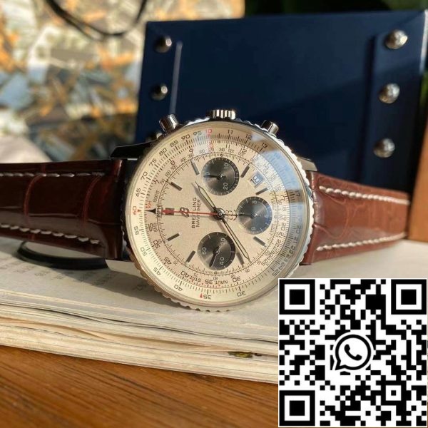 z4821796299580 19e5f8f8f2d59fa9ed8da73a518958a483 Breitling Navitimer 1 B01 Chronograph 46 fehér számlapos férfi karóra - Svájci eredeti szerkezet