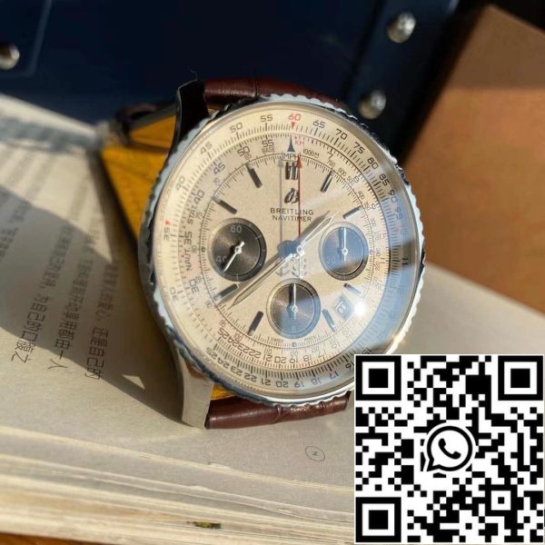 z4821796302211 1f3a08f88e7b8a148a093b28ed70fd64 Breitling Navitimer 1 B01 Chronograph 46 White Dial Moški Watch - Švicarski izvirni gibanje