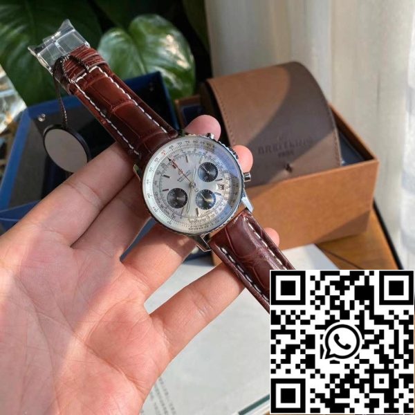 z4821796306872 7deb566e3a4995dbc9ff26cf6627b6be Breitling Navitimer 1 B01 Chronograph 46 fehér számlapos férfi karóra - Svájci eredeti szerkezet