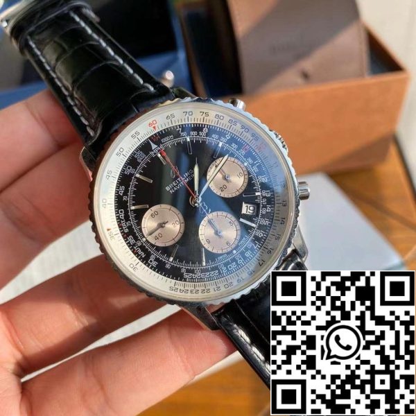 z4821796819637 4f8119a7626e25620a828b2a0f9ff35c Zegarek męski Breitling Navitimer 1 B01 Chronograph 46 ze stali szlachetnej - oryginalny mechanizm szwajcarski