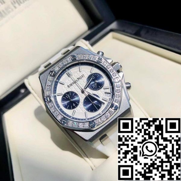 z4825858319760 a322d8ef1deab79e749580fbc27a07a7 Audemars Piguet Royal Oak Offshore Lady Stål Vit Urtavla Diamant Bezel 26231ST.ZZ.D010CA.01