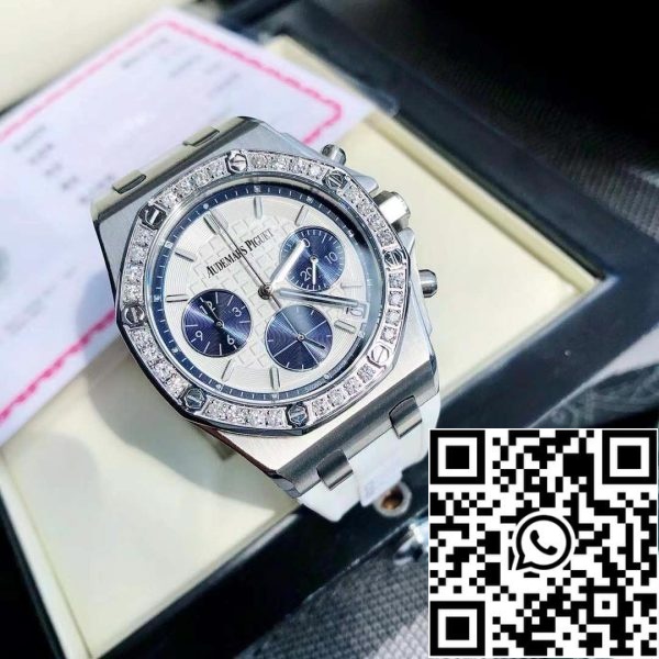 z4825858323344 007d4a36f3d11e650baff17a7b17a221 Audemars Piguet Royal Oak Offshore Lady Teräs Valkoinen kellotaulu Timantti Kehys 26231ST.ZZ.D010CA.01