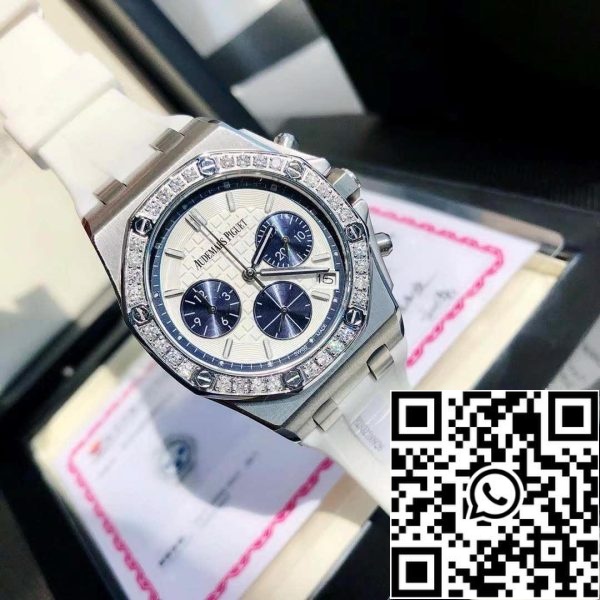 z4825858324925 c79bc177cd1ba6287ea10c1e8613d928 Audemars Piguet Royal Oak Offshore Lady acél fehér számlap gyémánt lünetta 26231ST.ZZ.D010CA.01