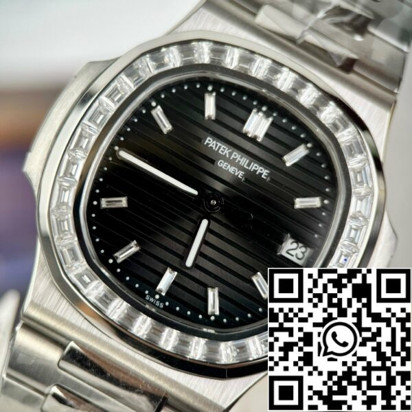 z4837249520697 5b7d8f75aac3a08a09ecdddc9b9ab575 Patek Philippe Nautilus 5711 Best 1:1 Edition PPF Factory Cadran noir customisé Diamants Moissanite