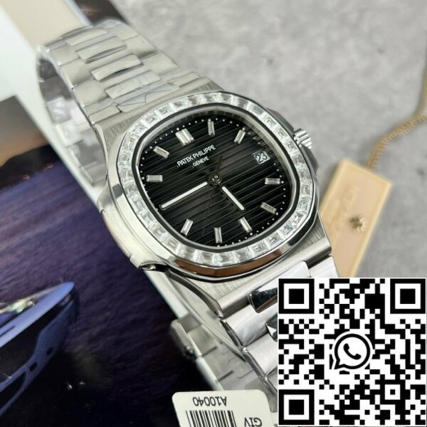 z4837249521919 cb58981ecb9d754368d23b3afe6df57d Patek Philippe Nautilus 5711 Best 1:1 Edition PPF Factory Μαύρο καντράν custom Διαμάντια Moissanite