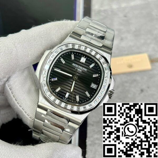 z4837249561791 bdd7e313eeb37131f12a1fde09d5cae6 Patek Philippe Nautilus 5711 Best 1:1 Edition PPF Factory Μαύρο καντράν custom Διαμάντια Moissanite