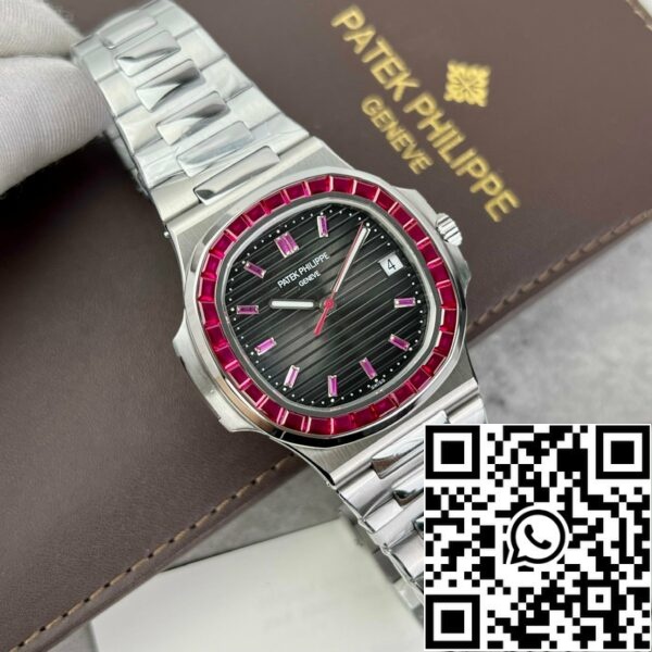 z4837249876576 5a8daa783daa0e975c8f1bab2d4cb2f6 Patek Philippe Nautilus 5711/112P-001Parhaista 1:1 Edition PPF Tehtaan custom Ruby Stone