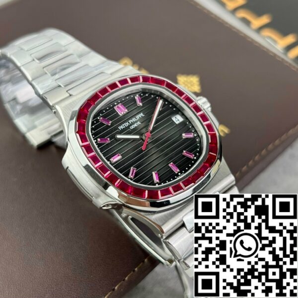 z4837249890121 c759ee5e83b645de6bc161dfc66519f0 Patek Philippe Nautilus 5711/112P-001Bästa 1:1 Edition PPF Factory custom Ruby Stone