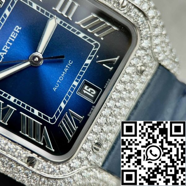 z4837251358415 635cfd319e19342aff65555f6673d306 Cartier - Santos De Cartier - Acero - Custom Diamond-Set - Esfera Azul BV Factory