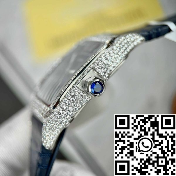 z4837251366431 d01601593b20da0702f39ccad5e23663 Cartier - Santos De Cartier - Acero - Custom Diamond-Set - Esfera Azul BV Factory