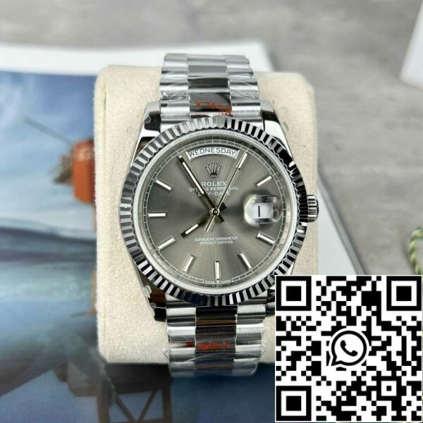 z4837253337721 d1e2b165a544c61d02c5e9a267606d85 Rolex Day-Date M228236-0013 Platynowa tarcza łupkowa Najlepsza edycja 1:1 GM Factory V2